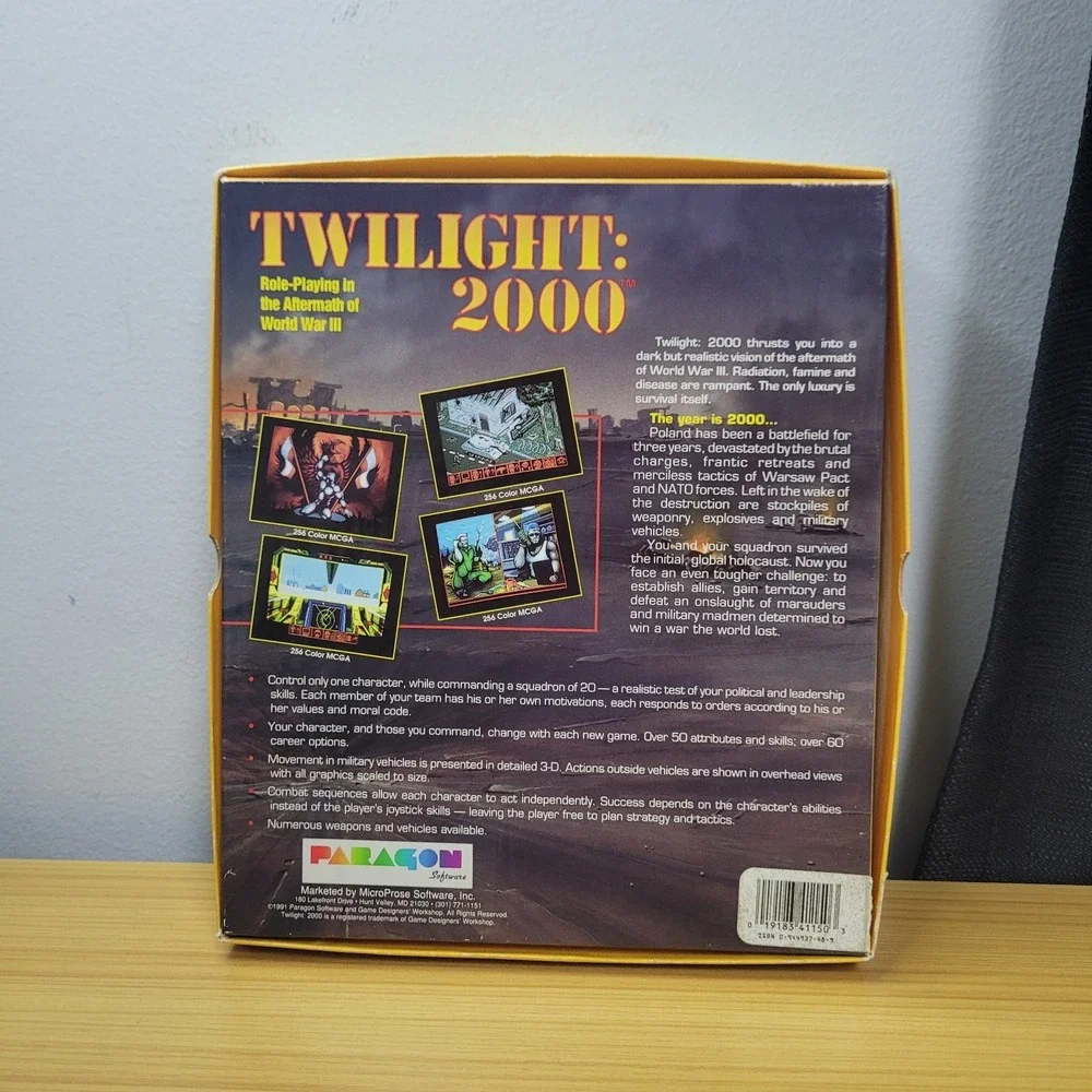 Twilight 2000 Paragon Software PC Big Box Game 3.5 CIB‎